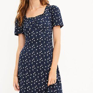 LOFT Floral Cinched Midi Dress